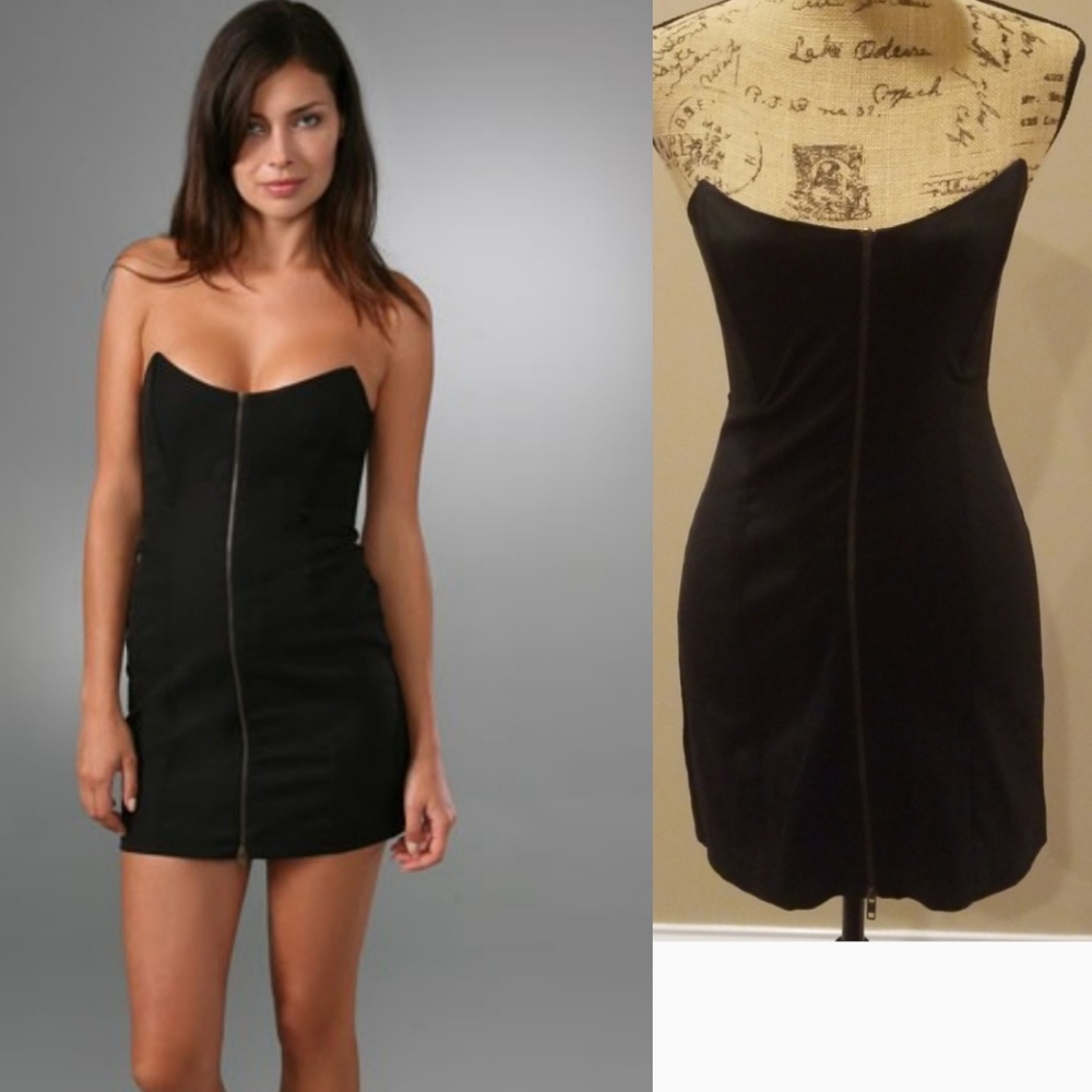 Michelle Mason strapless dress with zip rack:4:518